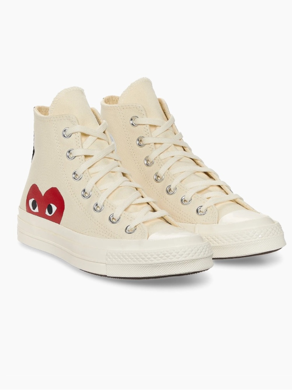 Comme des Garçons Play x Converse White High Tops White Cream Red Heart Logo 5 7
